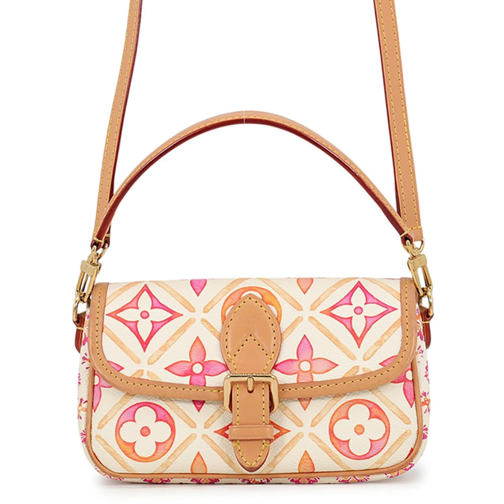 Louis Vuitton Monogram Tile By Pool Canvas Leather Tote Bag White